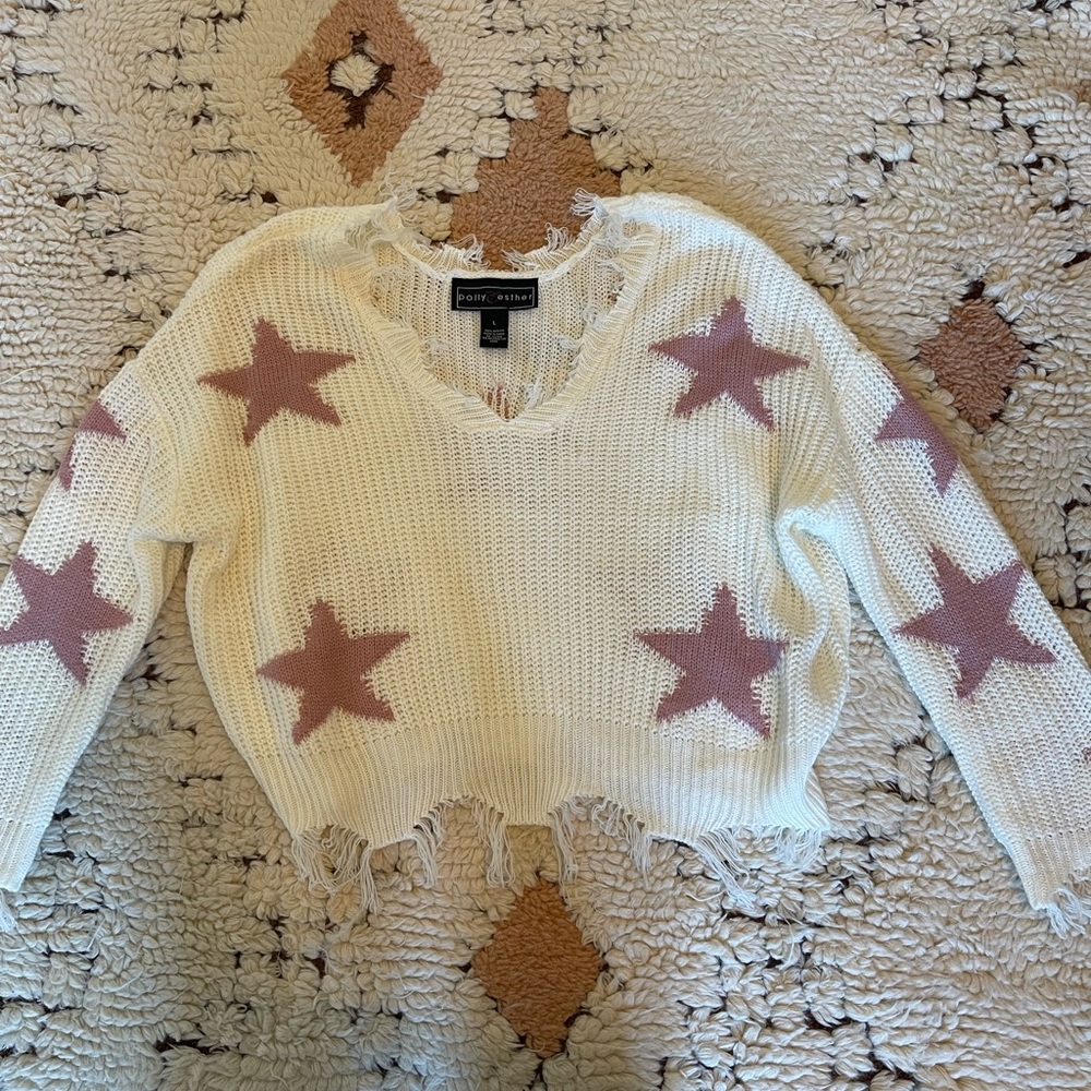 White star sweater. Size L.